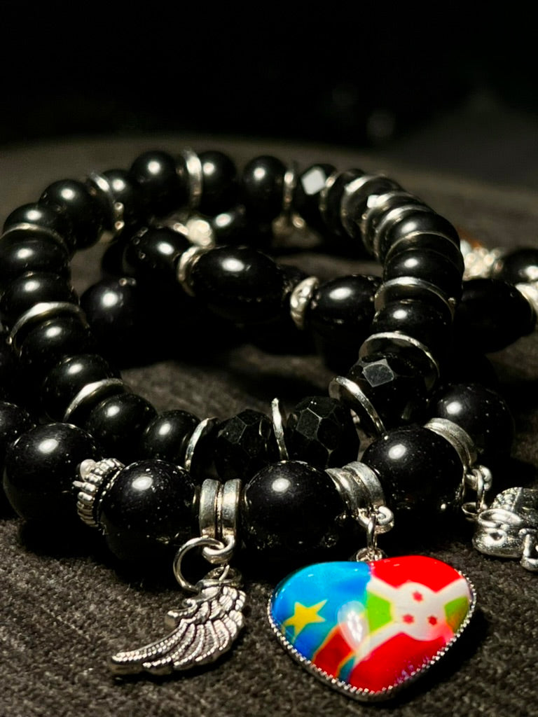 CONGO BURUNDI Unisex Beaded Bracelet